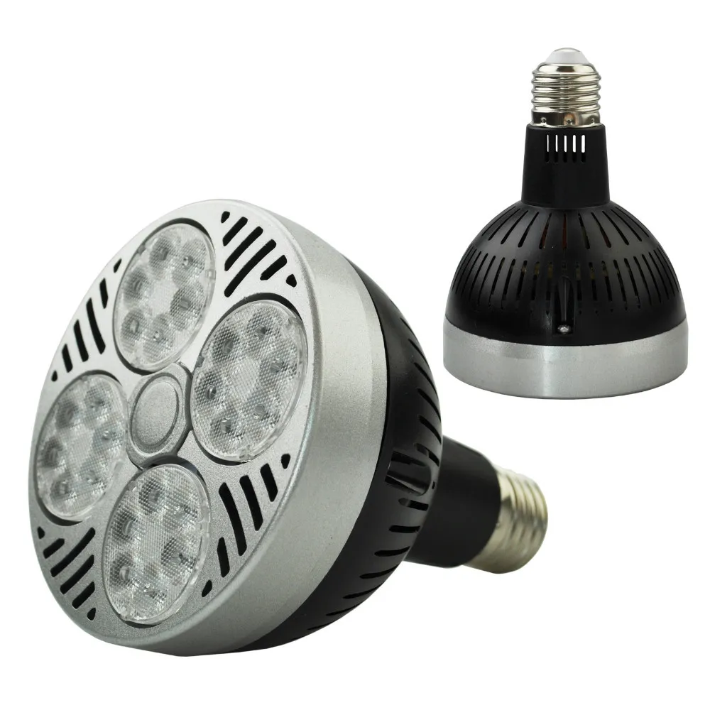 LED Par30 35 W Spotlight Par 30 żarówki Light E27 Indioor High Power Lampa Czarny Biały Body 85V-265V