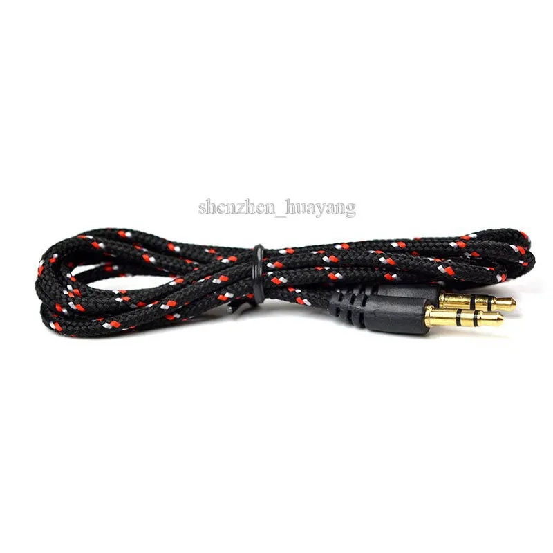 Braided Fabric Audio AUX Cable For phone 1M Colorful 3.5 mm Male to Male Stereo Audio cables Cord universal