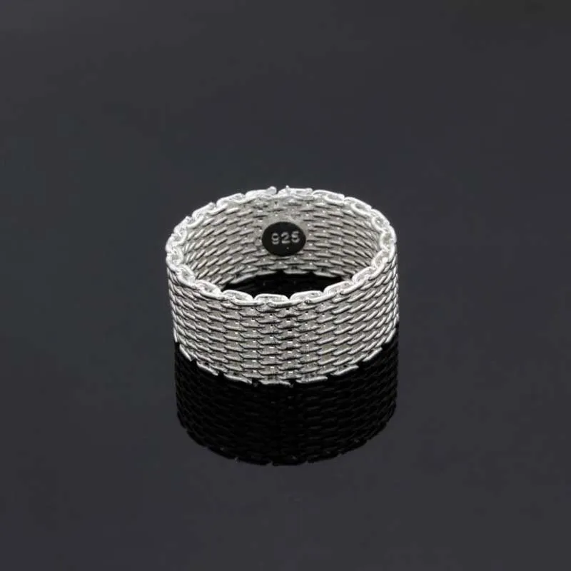 Network hot sale fashion sterling silver ring ,women's 925 silver Rrings Weave Band Rings 