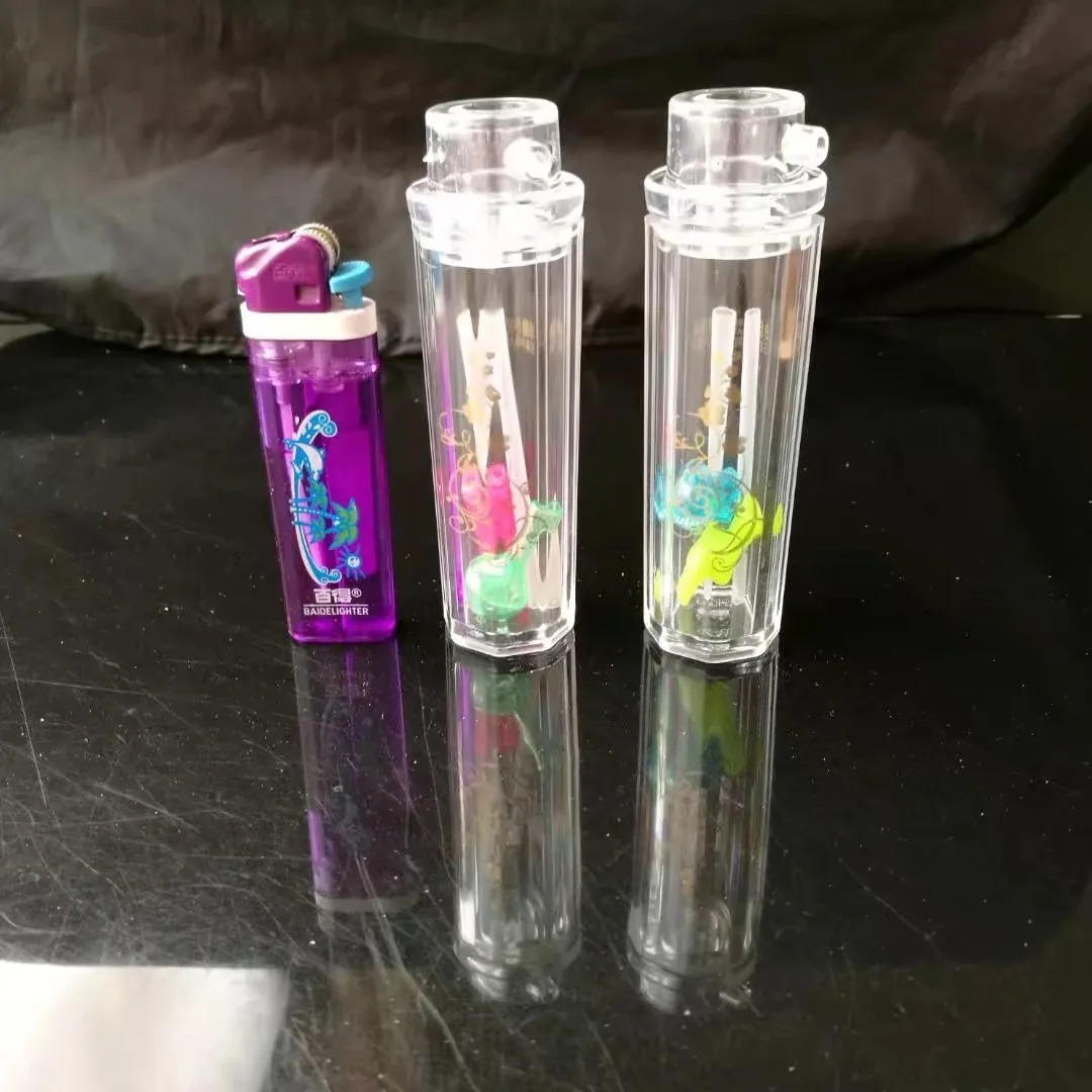 Acrílico Mão gancho de água garrafa de vidro Bongs Acessórios, tubos de vidro fumadores coloridos mini-multi-cores Pipes melhor mão Colher de vidro da tubulação