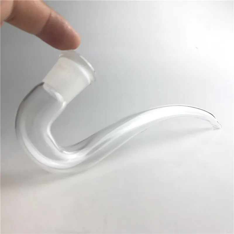 Glas J krokadapter Vattenbongar Askfångare Gör-det-själv-tillbehör 14 mm 18 mm hona Klart tjockt Pyrex-glashalmkurvrör