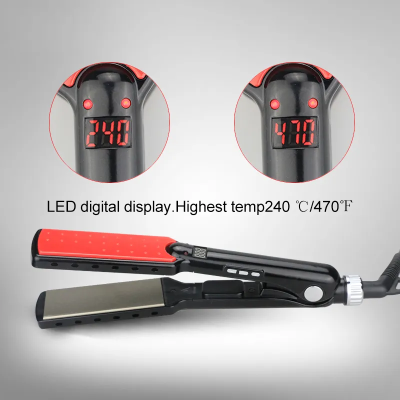 7 Şekil Tasarım Buhar Saç Düzleştirici, Titanyum Plaka MCH Hızlı Isıtma Saç Düzleştirici Demir, LED Dijital Ekran Doğrultma Saç Araçları