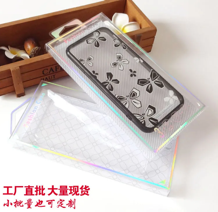 Partihandel Fashion Rensa transparenta PVC-förpackningsbox för mobiltelefonfodral för iPhone 7 7Plus telefonväska