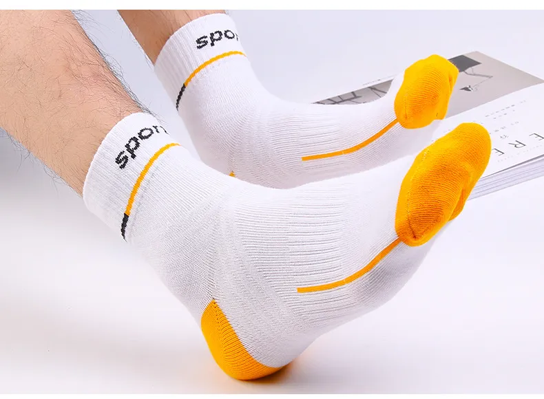 Novas meias de algodão profissional de cintura profissional no tubo esportes meia badminton nw034