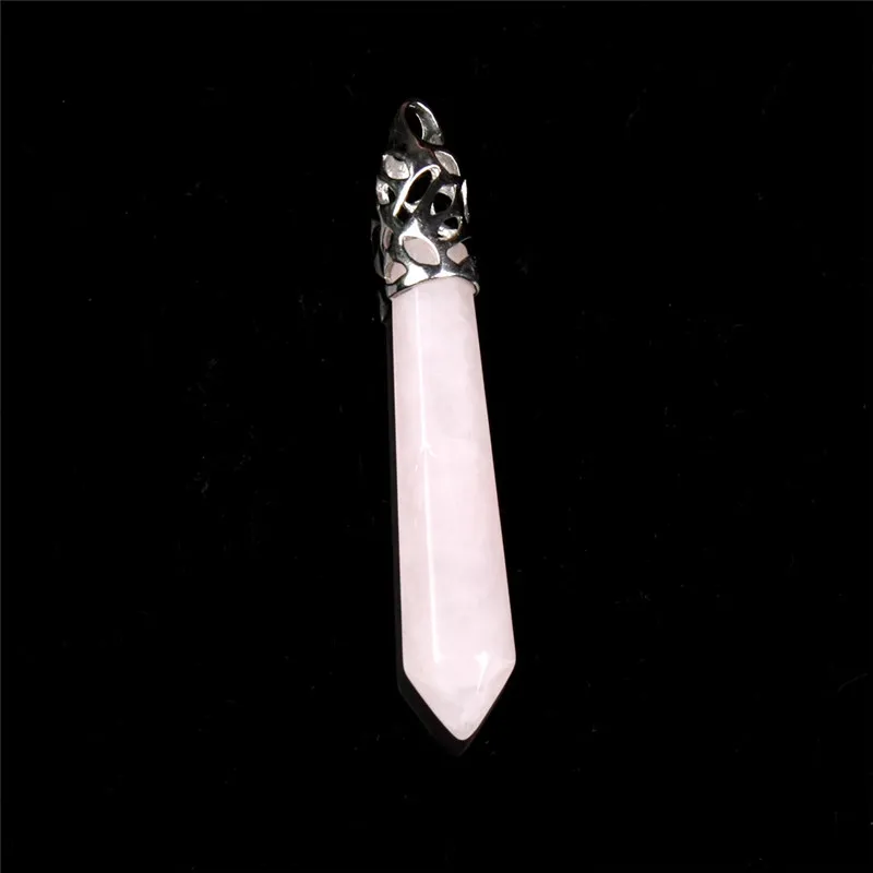 Open hart chakra lange rose quartz ketting roze edelsteen genezing layering kristal lederen touw 18 