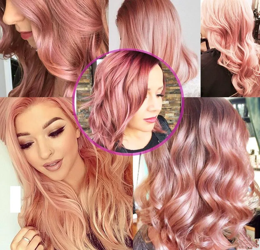 Nueva llegada cabello rosa ombre cabello humano ola de cuerpo brasileño 3 paquete t1b rosa color rosa colorado cabello brasileño ola de cuerpo 