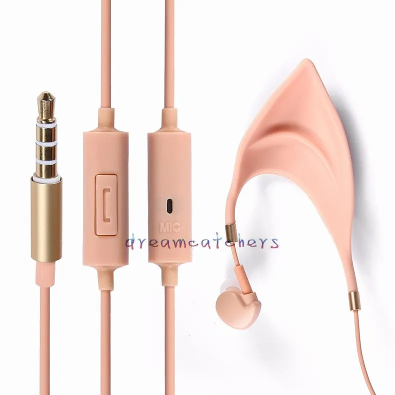 3.5mm Peri HIFI Kulaklık Mikrofon Ile Cosplay Ruhu Elf Kulaklar Kulaklık Smartphone MP3 MP4 iPhone Samsung Için Evrensel