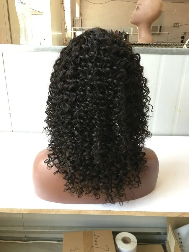 Best Quality Kinky Curly Full Lace Wig 130% Density Glueless Brazilian Human Hair Lace Front Wigs For Black Women