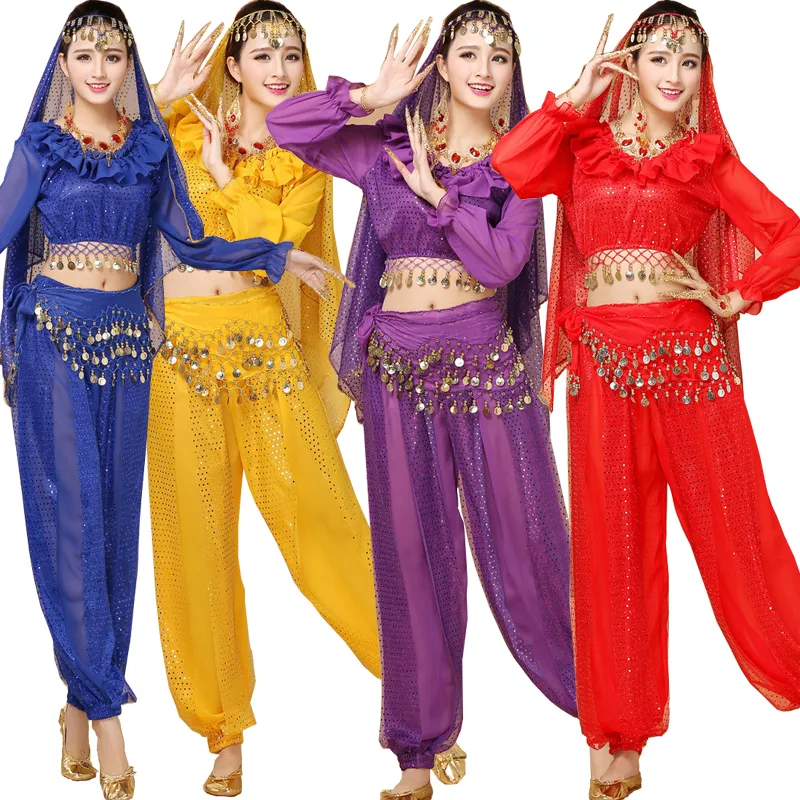 La danse du ventre Costume Rose rouge Polyester Bollywood danse