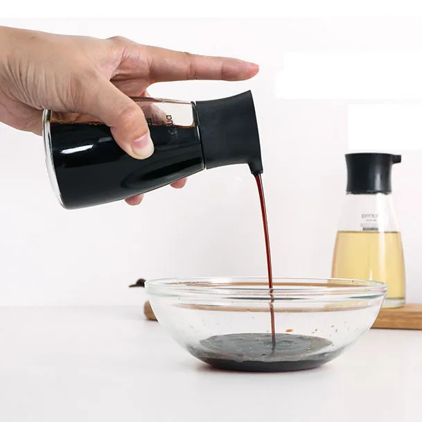 ドリップレスガラス醤油ディスペンサーポット調理器具制御可能なリークプルーフオリーブオイル酢クルエボトルオレンジグリーンホワイトブラックキャップ