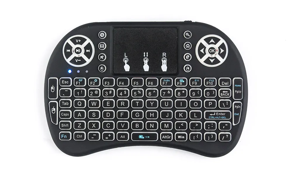 Retroilluminazione i8 Inglese 2.4GHz Wireless Keyboard Air Mouse Touchpad Palmare retroilluminato Android TV BOX Mini PC