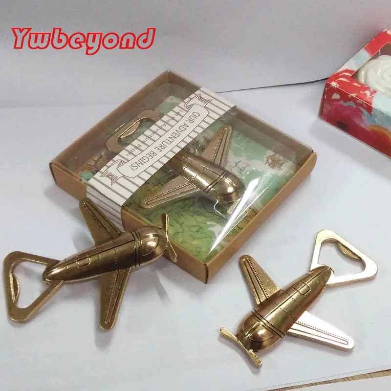 Let the Adventure Begin Airplane Beer Bottle Opener Parts Event party favors Wedding Door Gifts for guest7225139