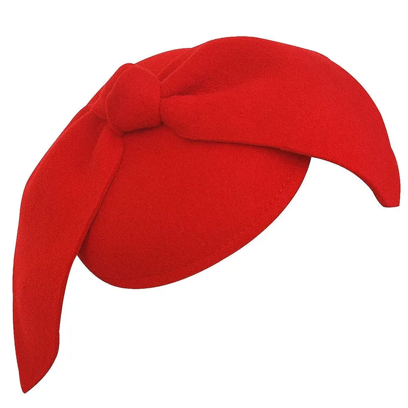 Ladies Fancy Wool Fex Disc Big Bowknot Fascynator Kościół Koktajle Party Coctail Party Solid Color Hat A1945193876