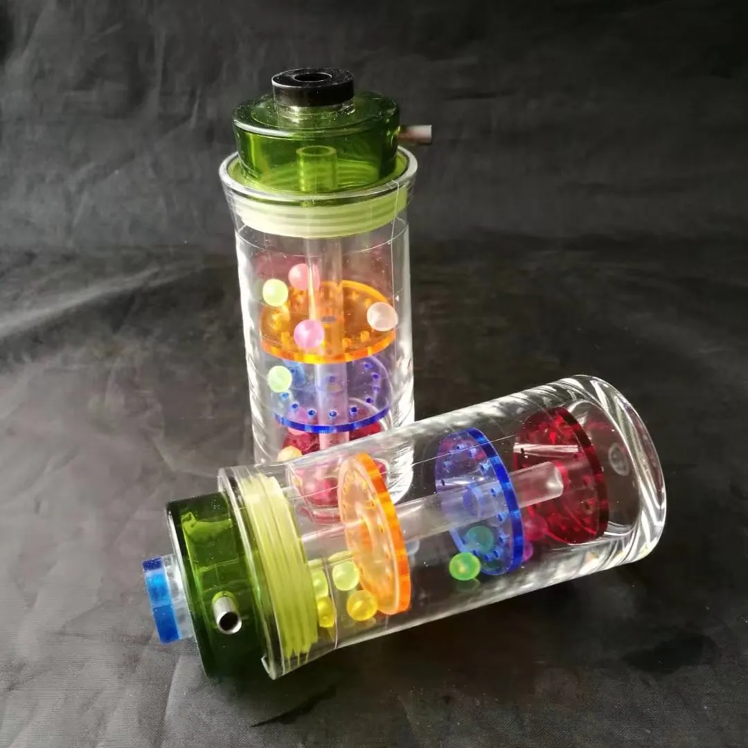 Trois couches d'accessoires pour narguilé, Brûleur à mazout unique Bongs en verre Tuyaux Conduites d'eau Pipe en verre Plates-formes pétrolières Fumer avec compte-gouttes