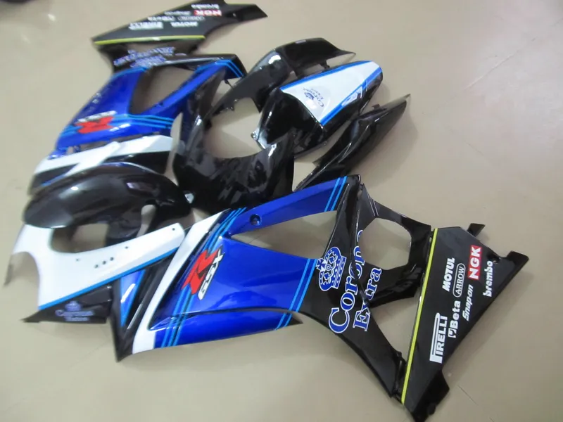 Kit de carenagem venda quente para Suzuki GSXR1000 07 08 azul branco preto carenagem conjunto GSXR1000 2007 2008 OT29