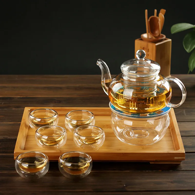 Taza de té de cristal de doble pared de 50ML, taza de Kung Fu hecha a mano, vasos con aislamiento térmico
