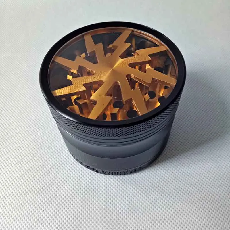 Metal Tobacco Smoking Herb Grinder 63mm Aluminium Alloy With Clear Top Window Lighting Crusher Abrader Grinders 