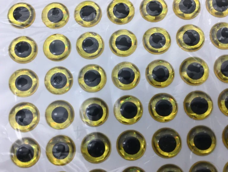 Rompin 100 stcs 3D stok visogen voor het maken van het kunstaas maken Vliegbindende nep ogen vissen Lure Diy Red Gold Sliver 3mm 7 mm 9mm1664504