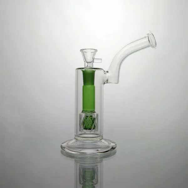 Bong Glass Water Rures Kolorowe bongowie wodne z zielonym wewnętrznym prysznicem bąbelek 8,6 cala 18 mm miski