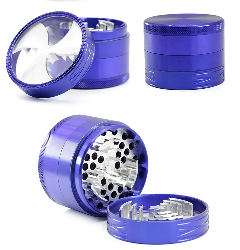 2.5inch Herb Grinder Tabacoo Crusher 63mm Alunimun Three Flower Patten Cover New Improve Sharp Teeth