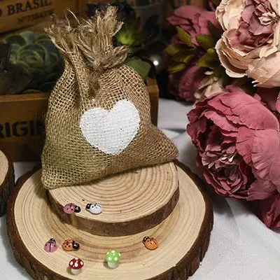 Candy Bag Burlap Jute Gift Bag Wedding Party Favor Gunny Bags