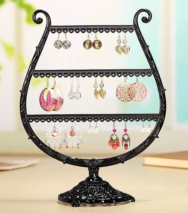 earring display Jewelry display shelf earring holder jewelry organizer iron earrings display stand frame 58 holes size: 23.5*29 cm 