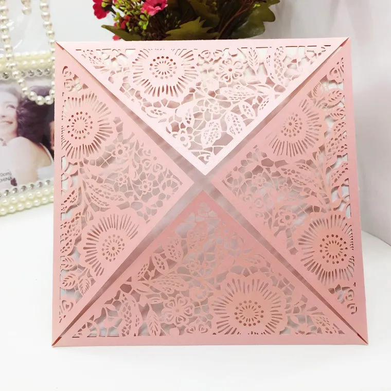 wedding invitations laser cut wedding invitations wedding invitations sets Blank Inside page With white envelope, sealing sticker