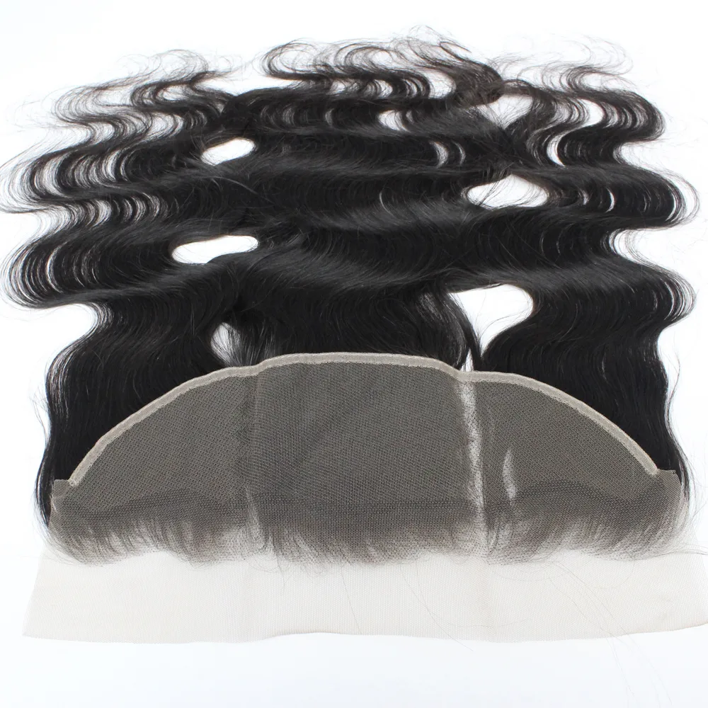 7a Virgin Body Wave Lace Frontal Closure Human Hair Brazylijskie Koronki Fronts 13 * 4 1B Środkowej części Peruwiańskie Koronki Frontals Włosy 8 