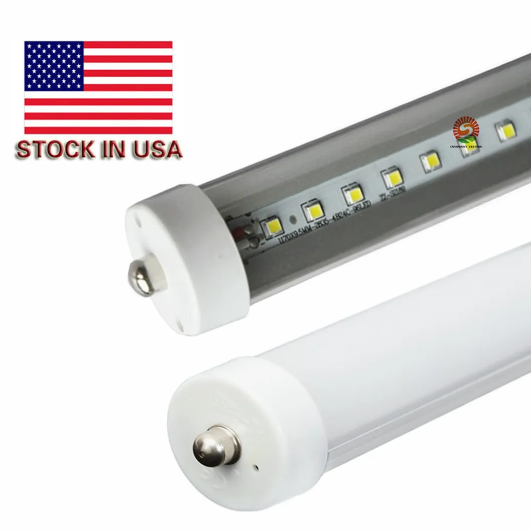 36w 8ft Tubo LED Luz T8 6000K Cold White Color AC100-305V FA8 PIN ÚNICO PIN LED LED LEADS FLUORESCE