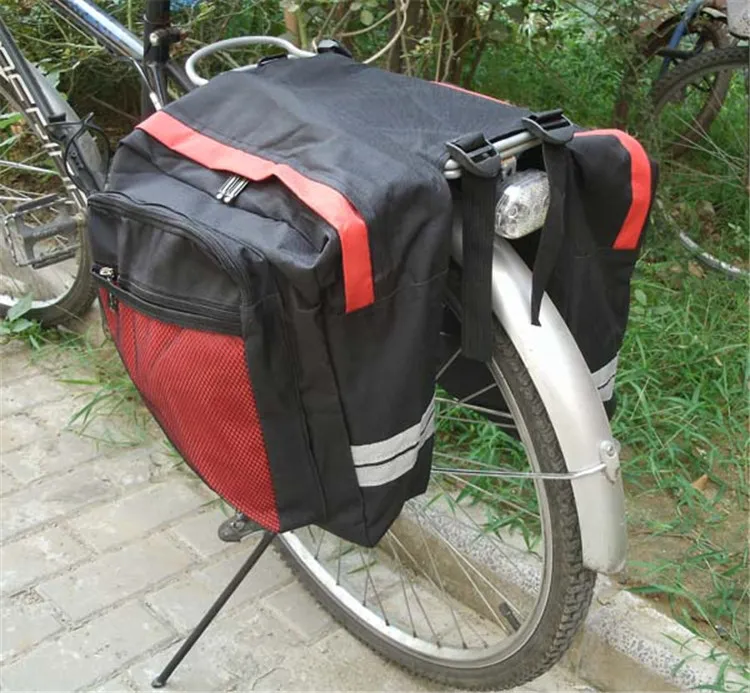 2016 Nuova borsa da sella bicicletta da bicicletta nera impermeabile all'aperto Borse da bici Borsa da sella posteriore in PVC e nylon impermeabile a doppio lato