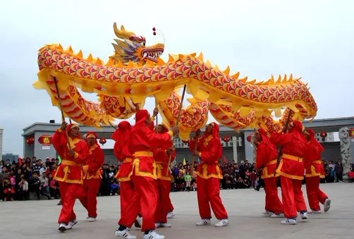 Mascot Costumechinese Dragon Dance Folk 10 Adult 9 Wspólne ludu Silk Festival Celebration 18m Rozmiar 3