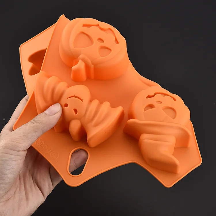 Halloween Pumpkin Mold Plunger Chocolate Cake Cookie Fondant Mold Mould CutterColor:Orange