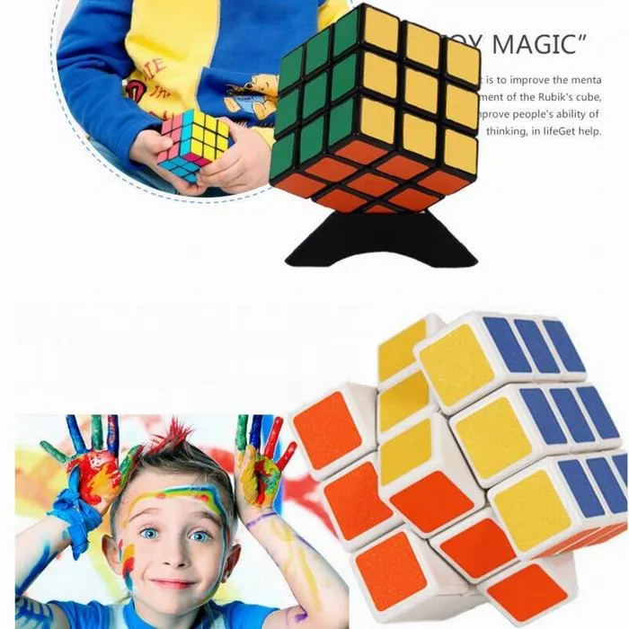 MOQ Rubics Cube Rubix Cube Magic Cube Rubic Square Mind Game Puzzle bambini Colore: multicolore 5.7x5.7x5.7