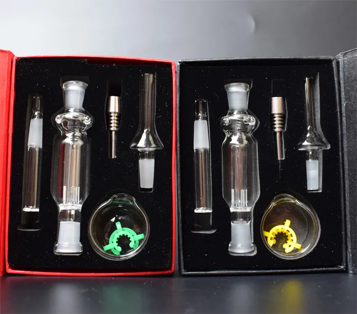 Hettsäljande 10 mm Mini Micro NC-kit med titanspets Nail Ash Catcher Dab Straw Glaspipor Glas Bongs Stor rea