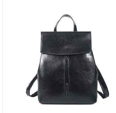 Echtes Leder Rucksack Vintage Rindspaltleder Damen Rucksack Damen Schultertasche Schultasche für Teenager-Mädchen