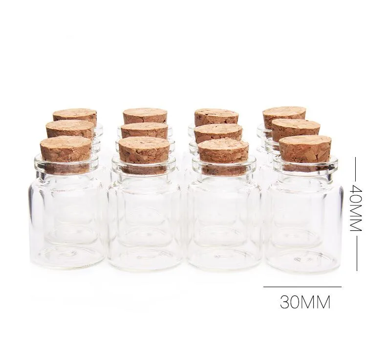 200 stks Diameter 30mm 15 ml Clear Wishing Glass Fles met Cork Glass Fials Display Containers