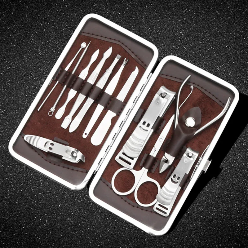 Stainless steel clippers scissors nail manicure tool big nail clipper nail pick dirt tool dead skin shovel earwax spoon gift sets