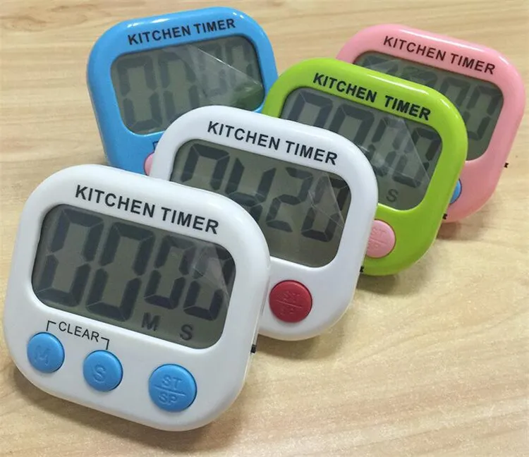 Nouveau LCD numérique compte à rebours cuisine minuterie de cuisson alarme électronique magnétique despertador horloge de bureau avec béquille livraison DHL gratuite