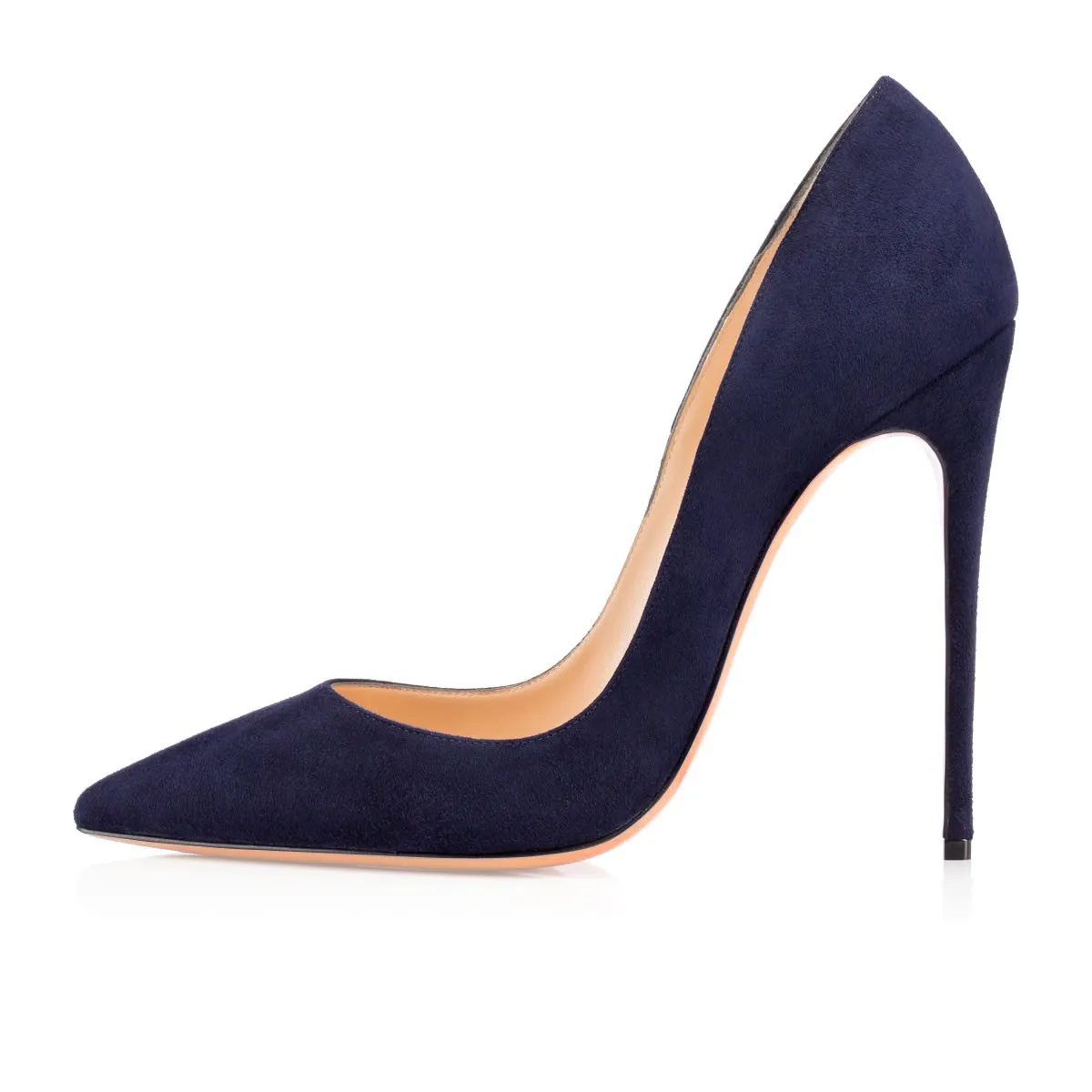 Zandina Donna Fatta a Mano Moda ASO-kate 120mm Punta a Punta Classica Festa Tacco Sottile Décolleté Stiletto Scarpe in Pelle Scamosciata Blu Z62512