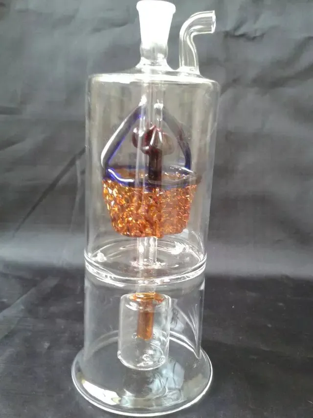 Orange Flower Basket Filter Hookah Glass Bongs Accessories Glass Rökpipor Färgglada Mini Multi-färg Handrör Bästa sked Glas