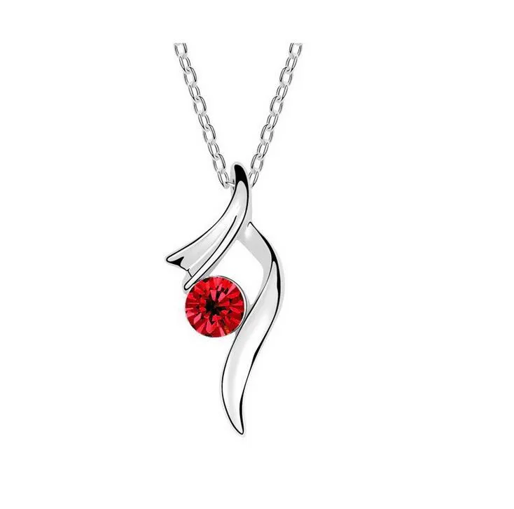 Brand new Austrian crystal necklace floating pendant female alloy ornaments WFN090 with chain a 