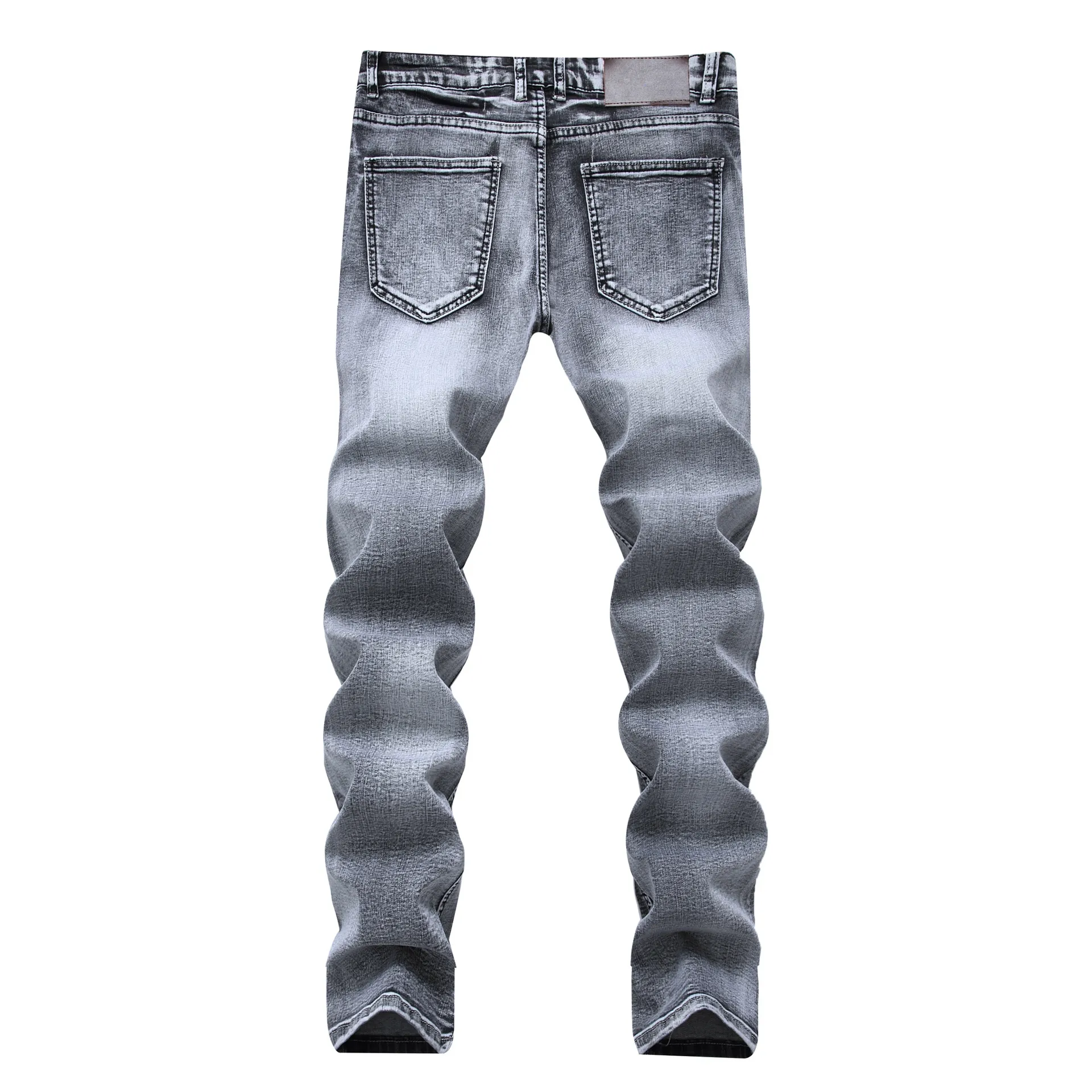 Pantaloni jeans grigi da uomo Nuovi jeans dritti slim fit firmati di marca per uomo Pantaloni jeans normali in denim casual in cotone di alta qualità262k