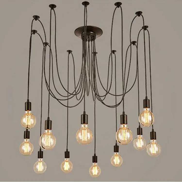 nowoczesne lampki vintage żyrandol wisiorek Grupa uchwytu Edison DIY Lampy oświetleniowe