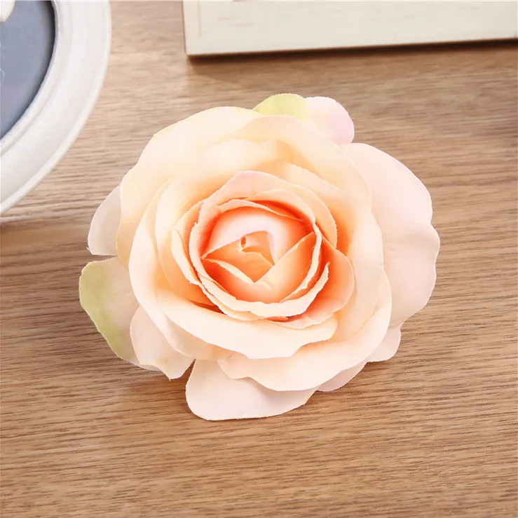 Roses artificielles en soie, 10 pièces, têtes de fleurs multicolores pour mur de mariage, Bouquet de mariage, décoration de maison, accessoire de fête, Flores