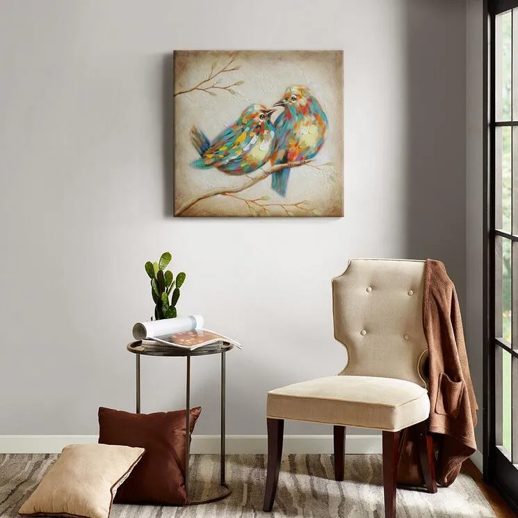 100 Hand Painted Oil Painting Animal Love Quirky Birds No Frame Wall Art for Home Decor7487798