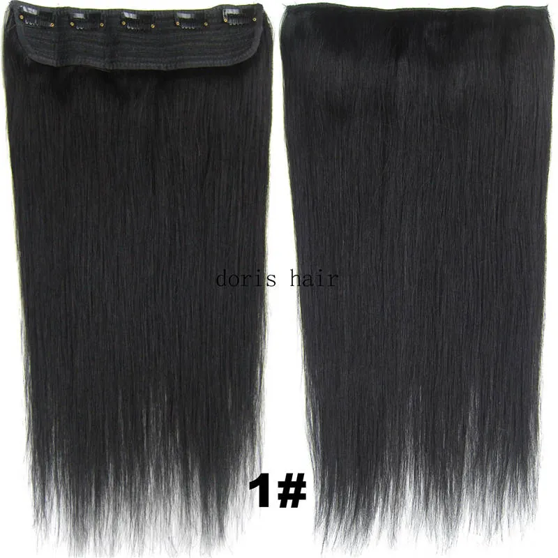 Luxury ONE Piece Clip in Human Hair Extensions Soft Silky straight remy 100g with Lace for full head natural color blond black bro7985962