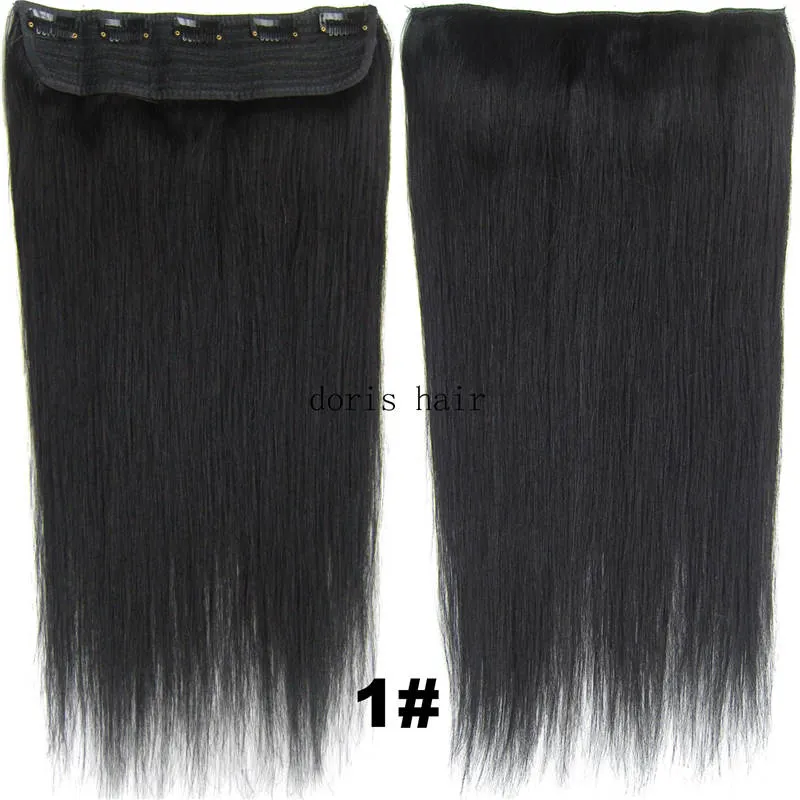 Clip Remy de grado superior en extensiones de cabello humano recto sedoso 105g para cabeza completa color rubio negro marrón