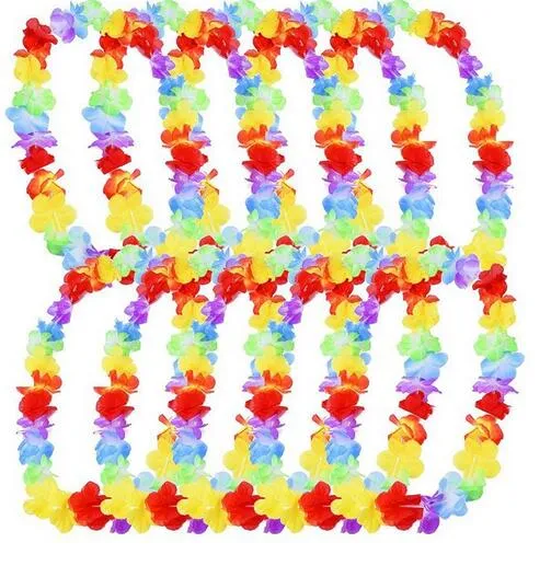 500pcs/lot Hawaiian leis Party Supplies Garland Necklace Colorful Fancy Dress Party Hawaii Beach Fun