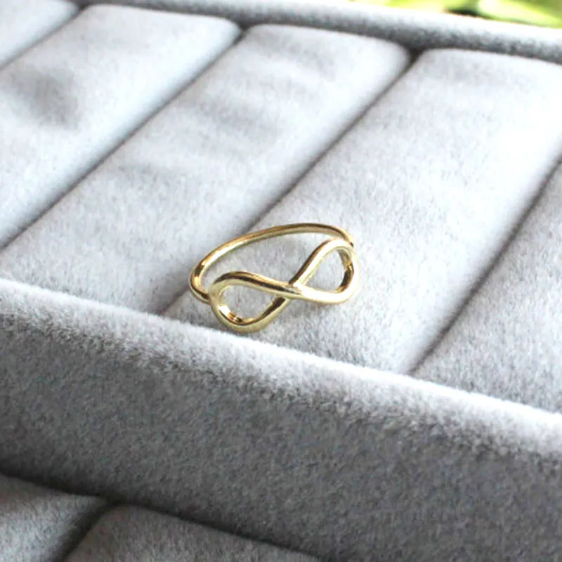 Goedkope Prijs Nieuwe Mode Eenvoudige Verzilverde Infinity Ringen Nummer 8 voor Vrouwen Party Gift Eindeloze Accessoires Minimalistische Sieraden EFR069