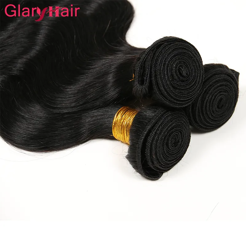 Glary Hair Products Bästsäljande Produkter Obehandlat Billiga Mongolsk Body Wave Virgin Hårbuntar 4 stycken Gratis frakt